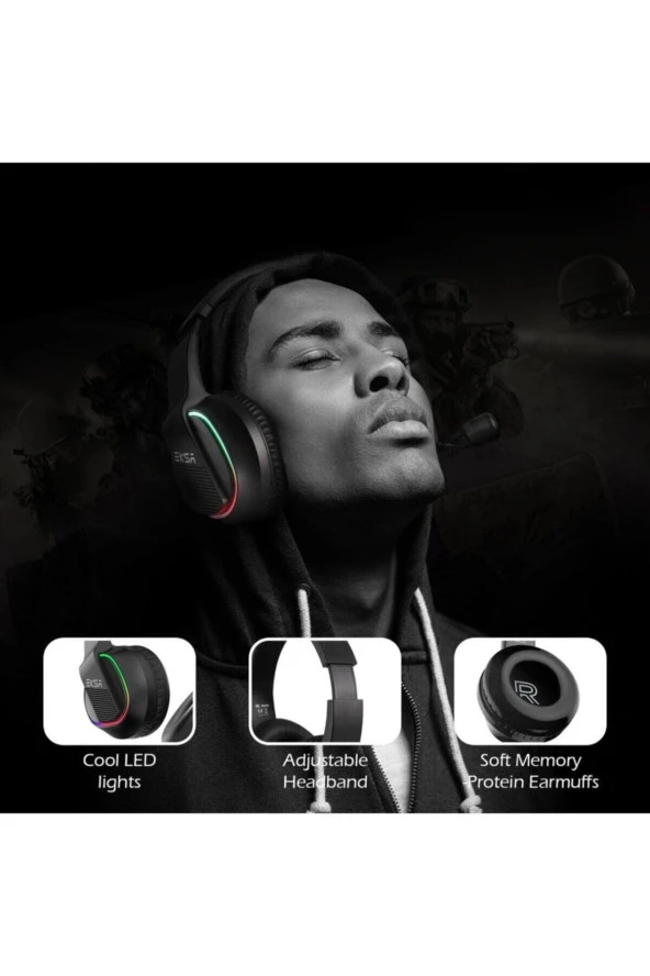 E400 Gaming Kulaklık Oyuncu Kulaklığı 3d Surround Rgb Led 3.5 Mm & Çıkarılabilir Mikrofon