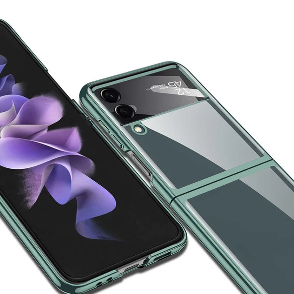 Samsung Galaxy Z Flip 4 Kılıf Kıpta Lens Korumalı Kapak - 11
