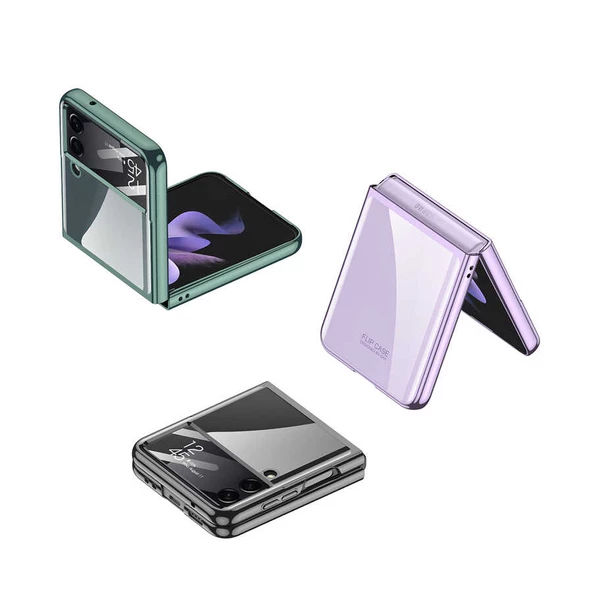 Samsung Galaxy Z Flip 4 Kılıf Kıpta Lens Korumalı Kapak - 10