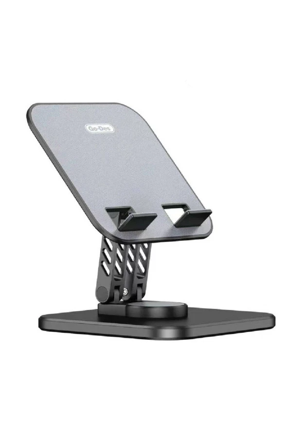 Metal Telefon ve Tablet Standı Go Des GD-HD776 Taşınabilir Katlanabilir 360 Dönebilen Siyah