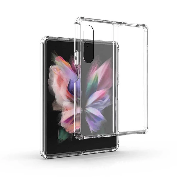 Samsung Galaxy Z Fold 3 Kılıf Şeffaf Nitro Anti Shock Kapak Katlanır