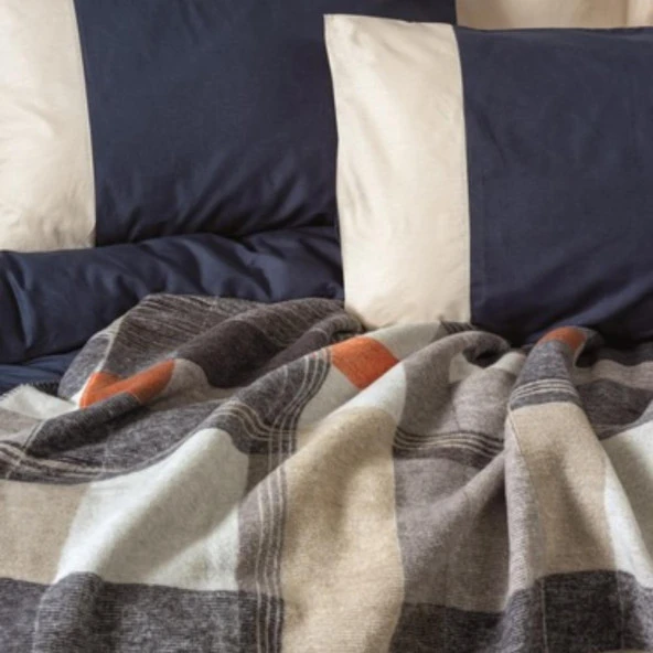Cotton Box Comfy Pamuk Battaniyeli Çift Kişilik Nevresim Takımı Lacivert - Resim 2