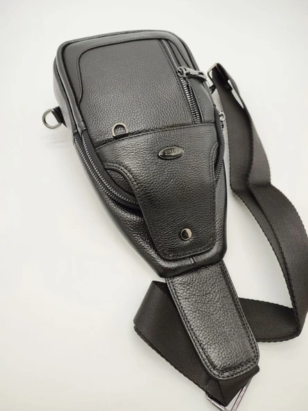 Erkek Deri Badi Bag Çanta Spor Model Siyah Renk - 12