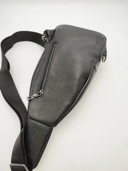 Erkek Deri Badi Bag Çanta Spor Model Siyah Renk - 11