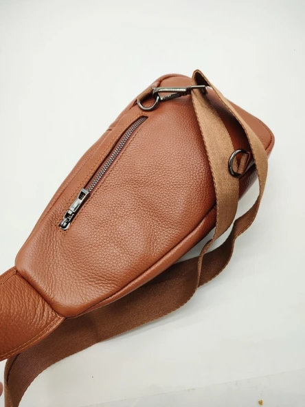 Erkek Deri Badi Bag Çanta Spor Model Taba Renk - 8