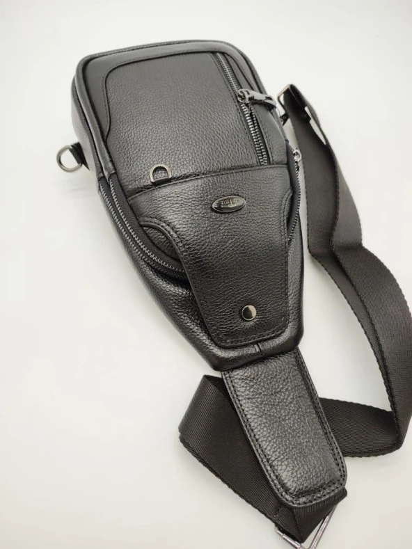Erkek Deri Badi Bag Çanta Spor Model Siyah Renk - 3