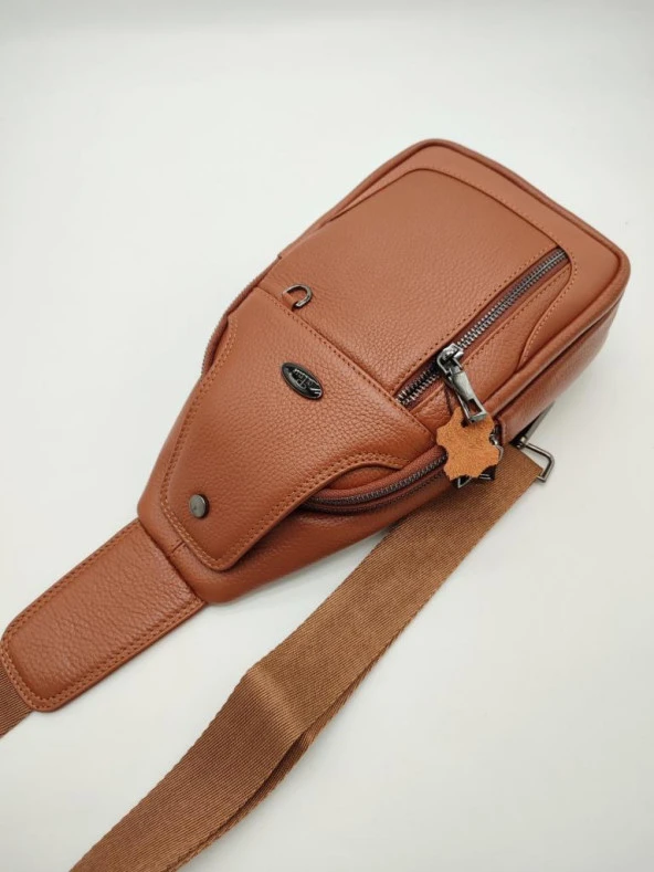 Erkek Deri Badi Bag Çanta Spor Model Taba Renk - 2