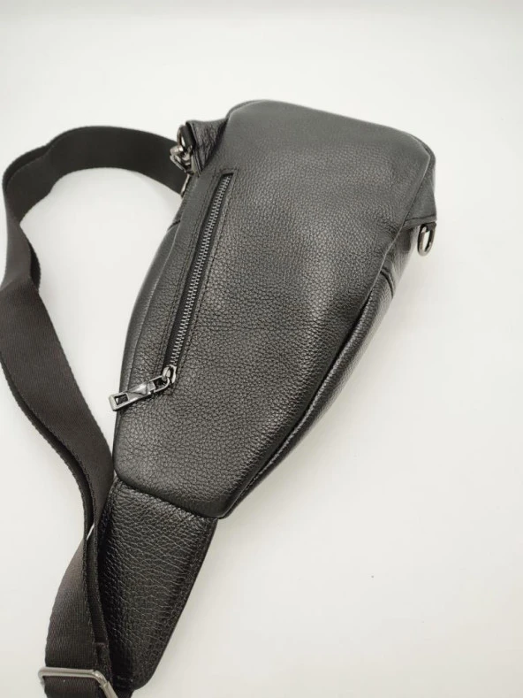 Erkek Deri Badi Bag Çanta Spor Model Siyah Renk - 6