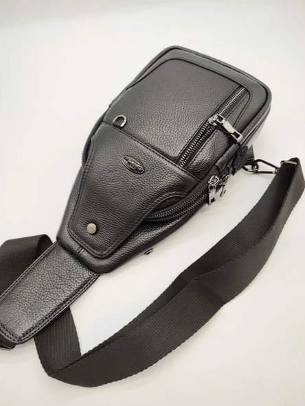 Erkek Deri Badi Bag Çanta Spor Model Siyah Renk - 7