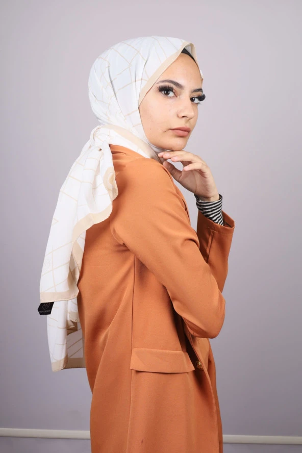 Moda Kaşmir Karamel Serisi Medine İpeği Şal - Renk-04 -56