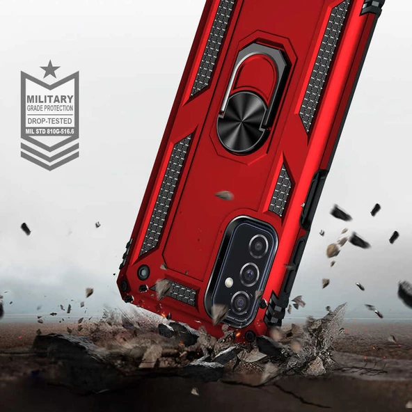 Samsung Galaxy M52 Kılıf Yüzüklü Zırh Tank Vega - 7