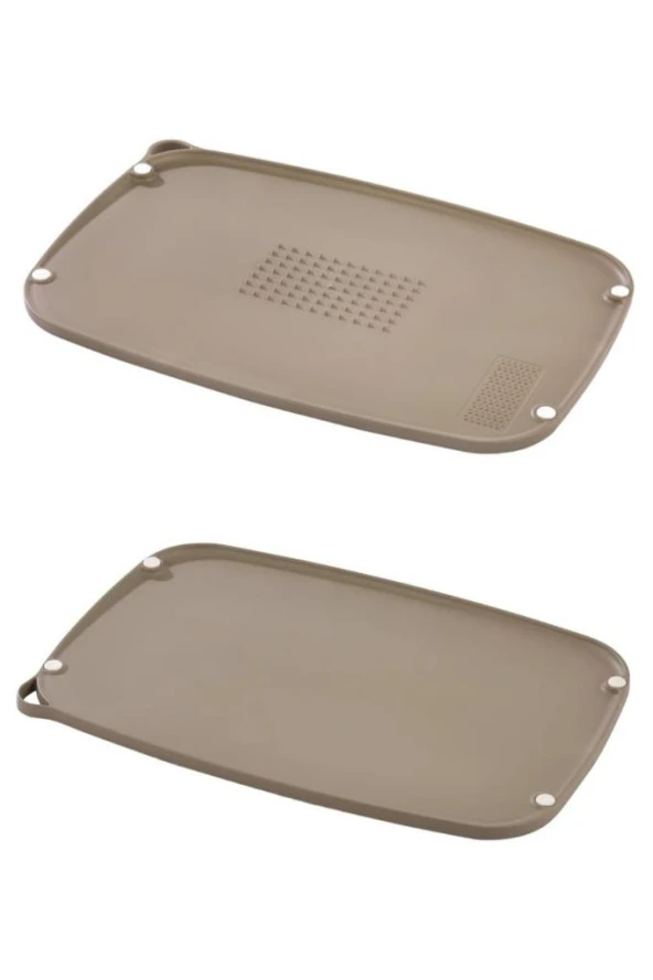 Flosoft Çift Taraflı Kaymaz Kendinden Rendeli Kesim Panosu, Asılabilir Geniş Kesme Tahtası 25x37 cm Bej - 4