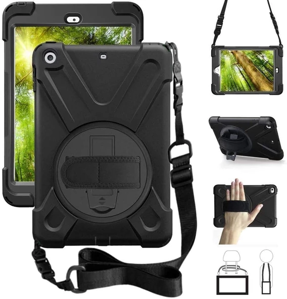 iPad Mini 1 2 3 Kılıf Defender Askılı Zırhlı Tank Case A1432 A1454 A1455 A1489 A1490-91 A1599 A1600 - 2
