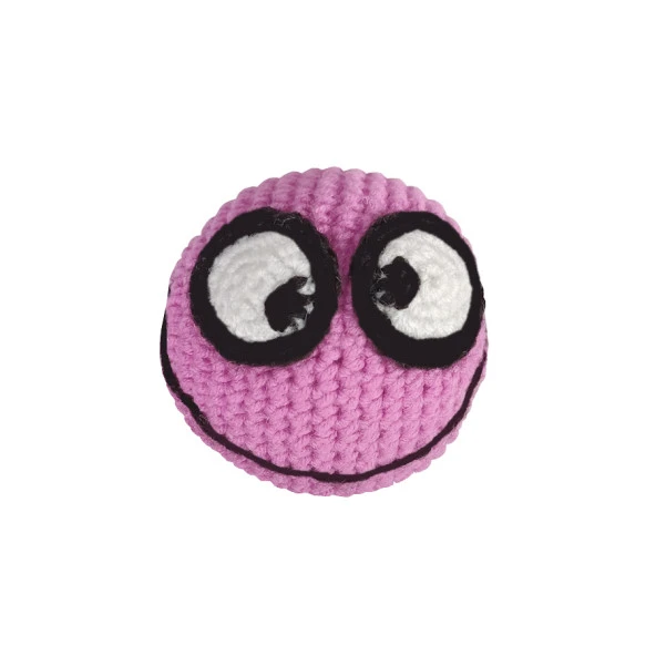 Markapet Kedi Oyuncağı Gülümseyen Örgü Emoji 7-7 cm Pembe