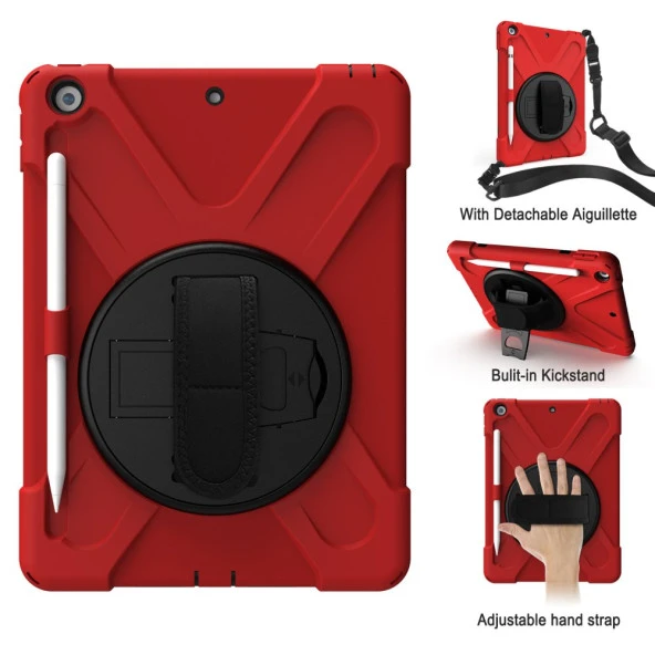 Apple iPad Air 1 9.7 Kılıf Defender Askılı Zırhlı Tank Case A1474 A1475 A1476 - 12