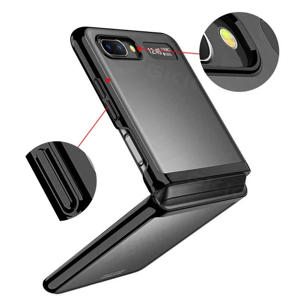 Samsung Galaxy Z Flip Kılıf Şeffaf Kıpta Kapak - 9