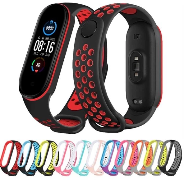 Xiaomi Mi Band 3 / 4 Kordon Nike Spor Delikli Kordon