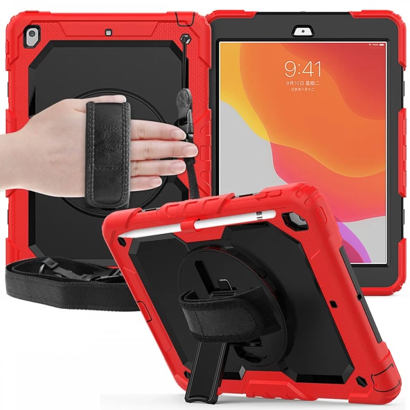 Apple iPad 9. 8. 7. Nesil 10.2" Kılıf Defender Askılı Pars Case Fuji 2019 2020 2021 2022 - 12