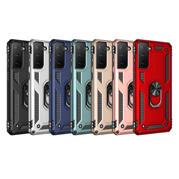 Samsung Galaxy S21 FE Kılıf Yüzüklü Zırh Tank Vega - 2