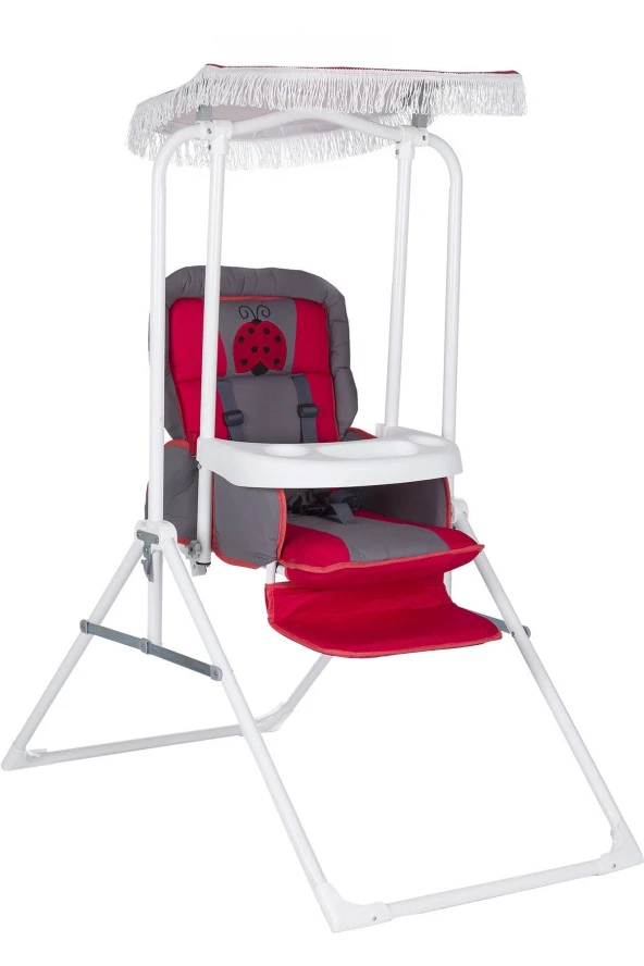 Pasha Baby Leon Salıncak Kırmızı-Gri