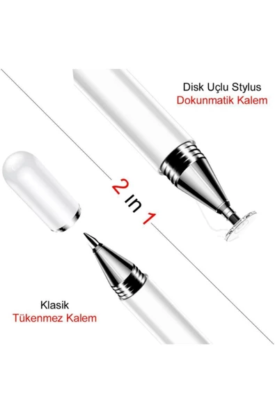 Dokunmatik Passive Stylus Kalem Tablet Telefon Bilgisayar Kalemi 2 in 1 - 4