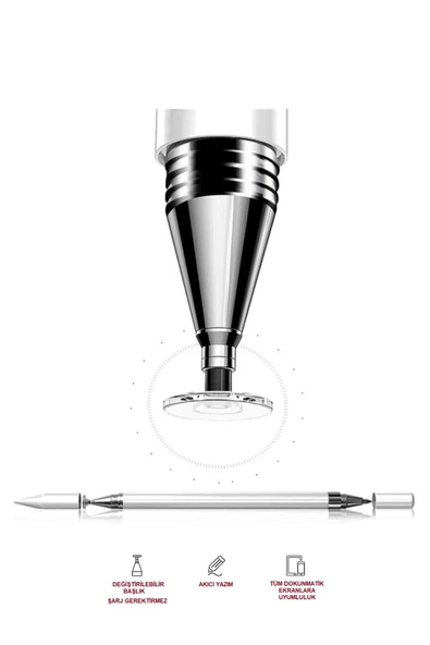 Dokunmatik Passive Stylus Kalem Tablet Telefon Bilgisayar Kalemi 2 in 1 - 3