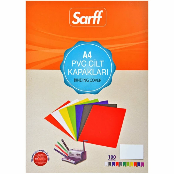 Sarff PVC OPAK KIRMIZI A4 Cilt Kapağı 100'Lü Paket