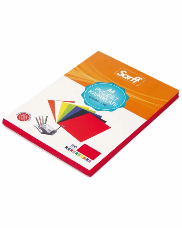 Sarff PVC OPAK KIRMIZI A4 Cilt Kapağı 100'Lü Paket - 3
