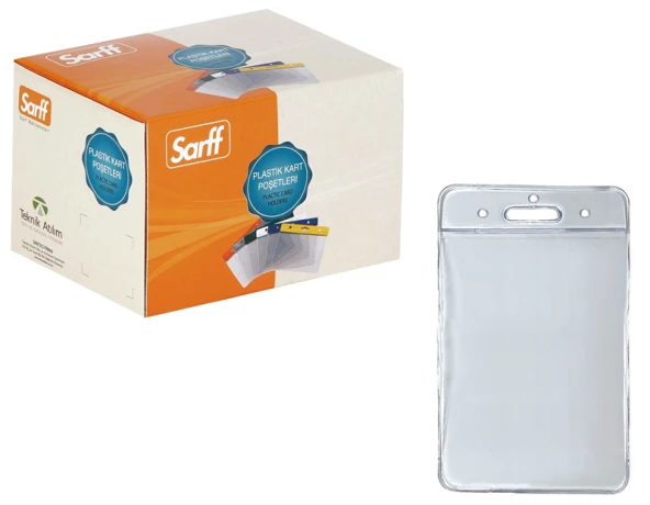 SARFF 6.5X10.5CM ŞEFFAF DİKEY KART POŞETİ - 100ADET - 4