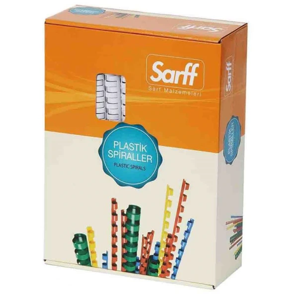 Sarff 28mm.BEYAZ DELUX Plastik Spiral 50 Adet - 6
