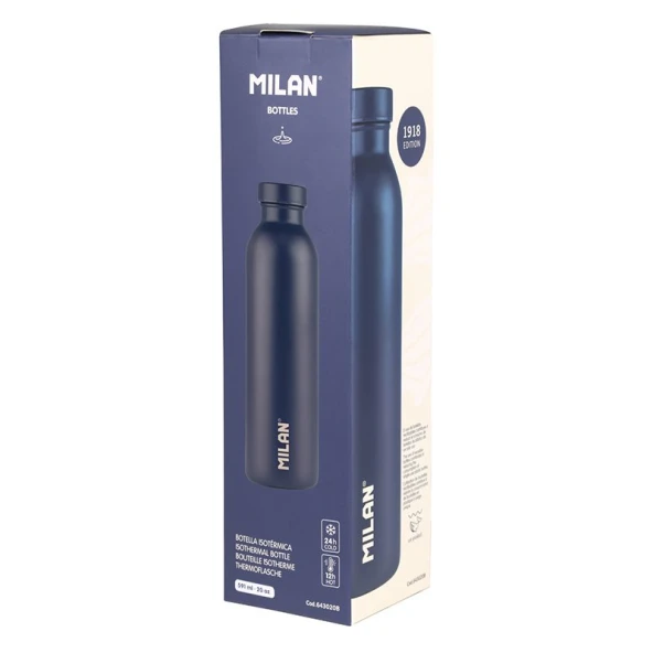 MILAN 643020B 1918 LACİVERT PASLANMAZ TERMOS MATARA 591ML - 7
