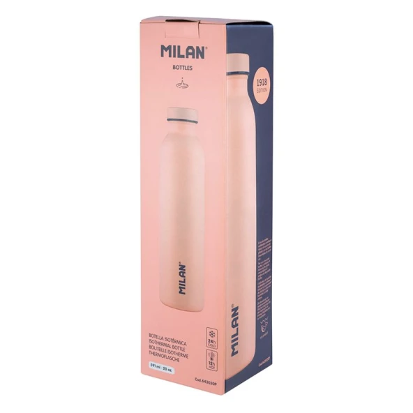 MILAN 643020P 1918 PEMBE PASLANMAZ TERMOS MATARA 591ML - 12