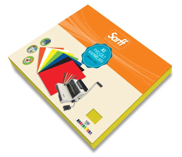 Sarff PVC A3 OPAK SARI Cilt Kapağı 100'Lü Paket - 6