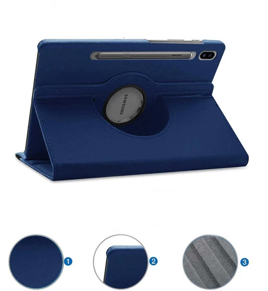 Samsung Galaxy Tab S7 T870 T875 T877 Kılıf 360 Dönebilen Standlı Case - 6