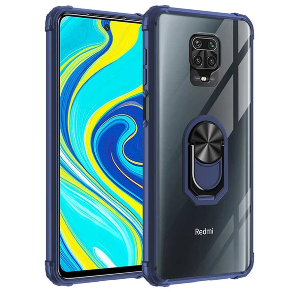 Xiaomi Redmi Note 9 Pro Kılıf Şeffaf Sararmaz Yüzüklü Mola Kapak - 12