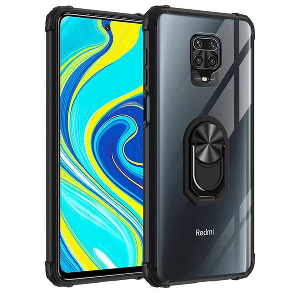Xiaomi Redmi Note 9 Pro Kılıf Şeffaf Sararmaz Yüzüklü Mola Kapak - 11