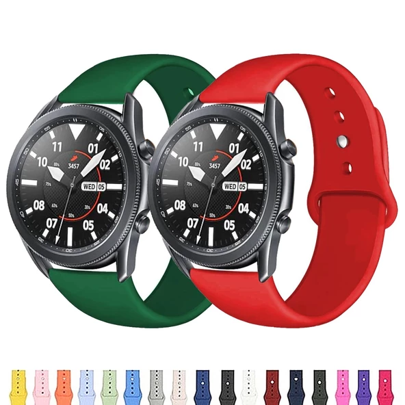 Samsung Galaxy Watch 4 5 6 7 FE 40 40 44 Classic 42 43 46 47 mm Kordon Silikon Spor Kordon 20mm