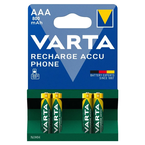 VARTA Şarjlı Pil AAA İnce Kalem 800 Mah Ni-Mh 4Lü Paket