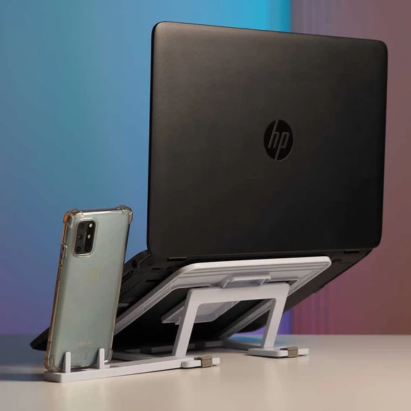 Masaüstü Bilgisayar Kademeli Laptop Standı + Telefon Standı F28 - 4
