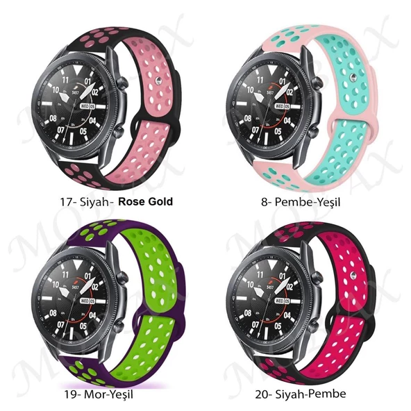 Xiaomi Mi Watch Color 1 / 2 Kordon Delikli Spor Kordon - 6
