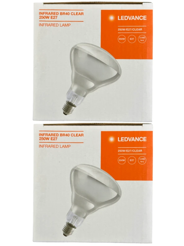 Osram Ledvance 250W Şeffaf Infrared Isıtıcılı E27 Duylu Halojen Ampul (2 Adet)