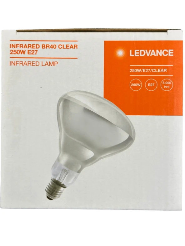 Osram Ledvance 250W Şeffaf Infrared Isıtıcılı E27 Duylu Halojen Ampul (10 Adet) - 2