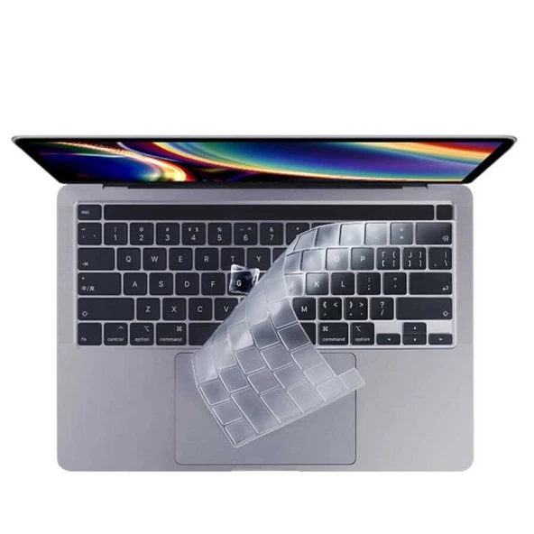 Apple Macbook Pro 15.4inç 2017 A1707 Klavye Koruyucu Şeffaf Silikon Ped - 3