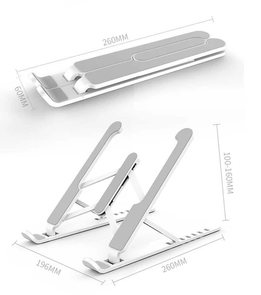 Laptop Standı Matebook Macbook Notebook Tablet Laptop Kademeli Yükseltici P1 - 4