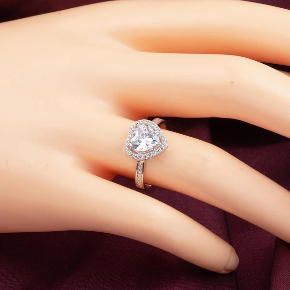 Kalpli 14 Ayar Altın Tektaş Yüzük - Resim 2