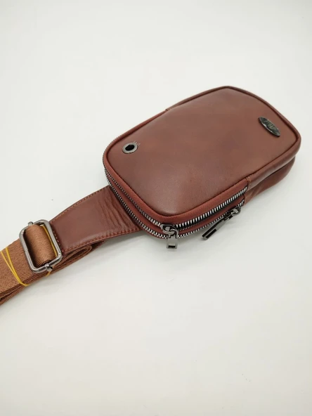 Mini Boy Erkek Göğüs Çantası Taba Renk - Resim 9