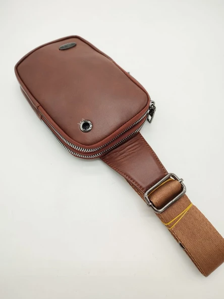 Mini Boy Erkek Göğüs Çantası Taba Renk - Resim 8