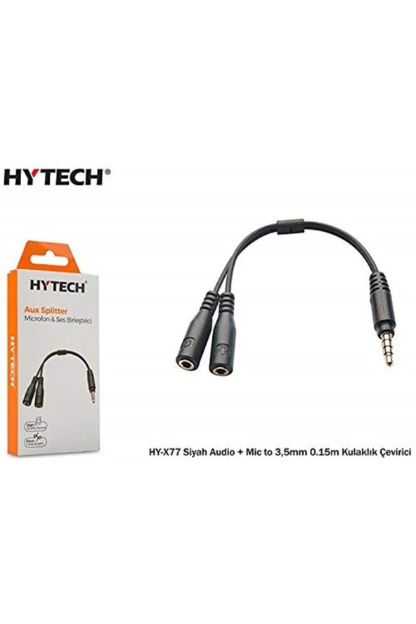 Hytech Hy X77 Siyah Audio + Mic To 3,5Mm 0.15M Kul / Hytech - 2