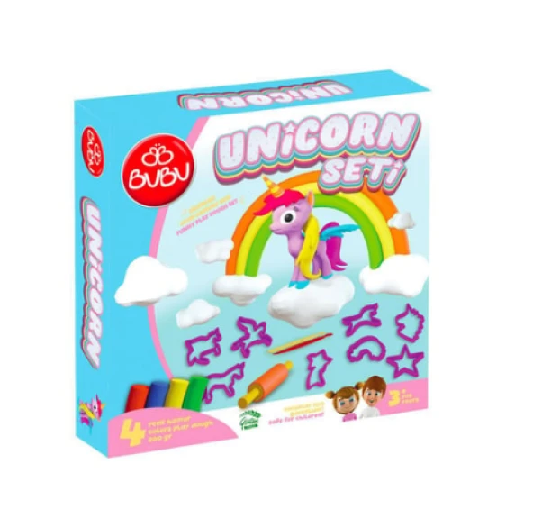 Bu-Bu Unicorn 4 Renk 8 Parça Oyun Hamuru Seti OH0032