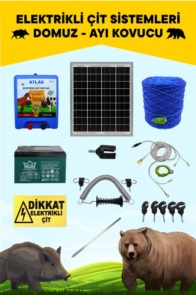 ATLAS ELEKTRİKLİ ÇİT 5 YIL GARANTİ 500MT SET ÖMÜRLÜK ÜRÜN NO1